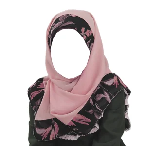 مقنعه نرگس رنگ صورتی کد 4010