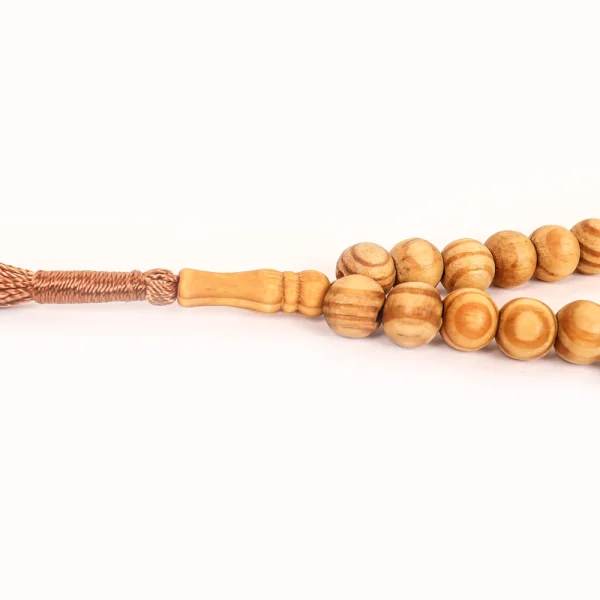 تسبیح گرد 33 عددی چوب زیتون سایز 10 کد 0387