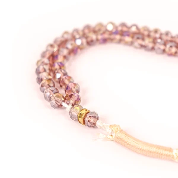 تسبیح کریستال 101 عددی سایز 6 رنگ یاسی کد 0385