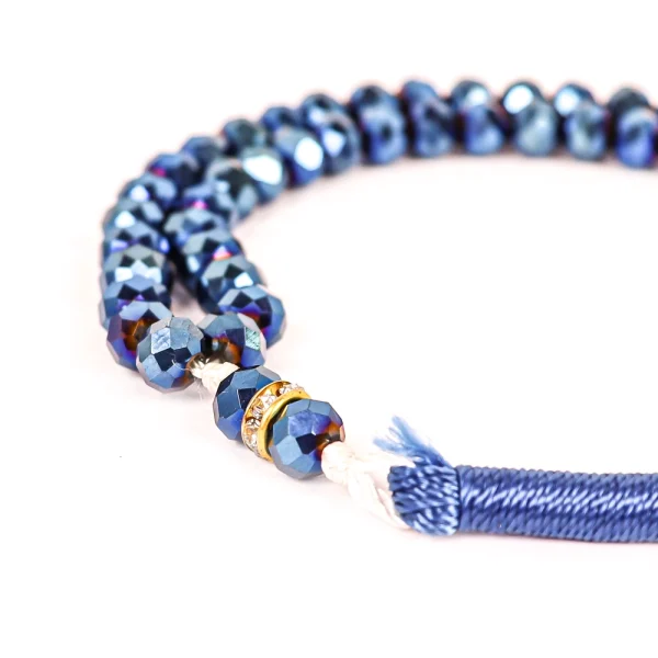 تسبیح کریستال 101 عددی سایز 6 رنگ سورمه ای کد 0383