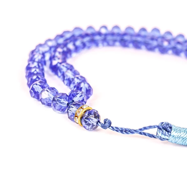 تسبیح کریستال 101 عددی سایز 6 رنگ آبی کد 0382