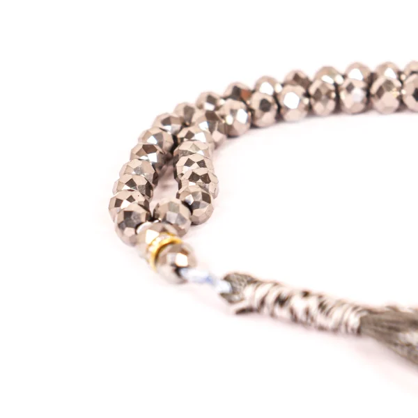 تسبیح کریستال 101 عددی سایز 6 رنگ نقره ای کد 0379