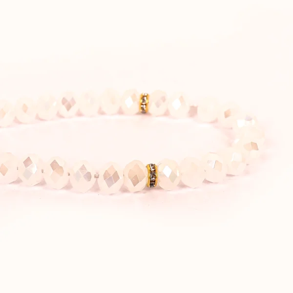 تسبیح کریستال 33 عددی سایز 10 رنگ سفید کد 0377