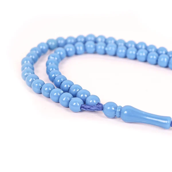 تسبیح 101 عددی دانه گرد پلاستیکی رنگ آبی کد 0394