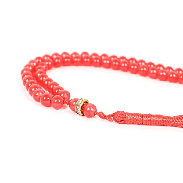 تسبیح 101 عددی دانه طرح سنگی رنگ قرمز کد 0396