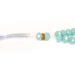 تسبیح کریستال 33 عددی سایز 8 رنگ فیروزه ای کد 0372