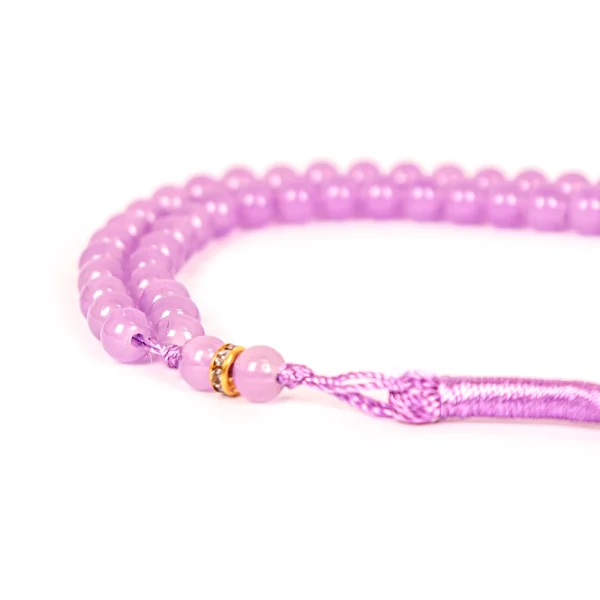 تسبیح 101 عددی دانه طرح سنگی رنگ یاسی کد 0402