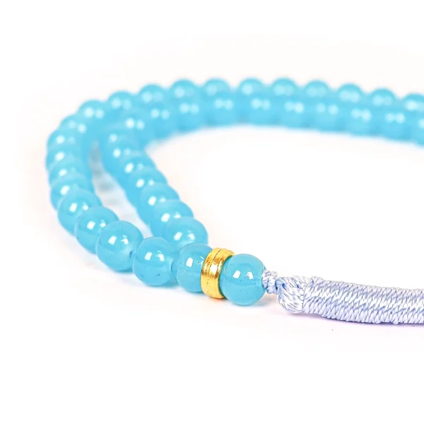 تسبیح 101 عددی دانه طرح سنگی رنگ فیروزه ای کد 0400