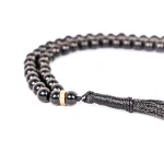 تسبیح 101 عددی دانه طرح سنگی رنگ سیاه کد 0398