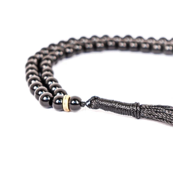 تسبیح 101 عددی دانه طرح سنگی رنگ سیاه کد 0398