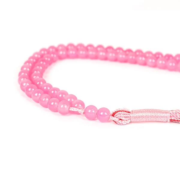 تسبیح 101 عددی دانه طرح سنگی رنگ صورتی کد 0397