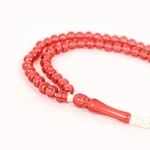 تسبیح 101 عددی دانه گرد پلاستیکی رنگ قرمز کد 0395