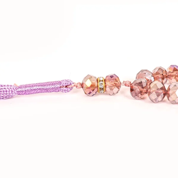 تسبیح کریستال 33 عددی سایز 10 رنگ یاسی کد 0376