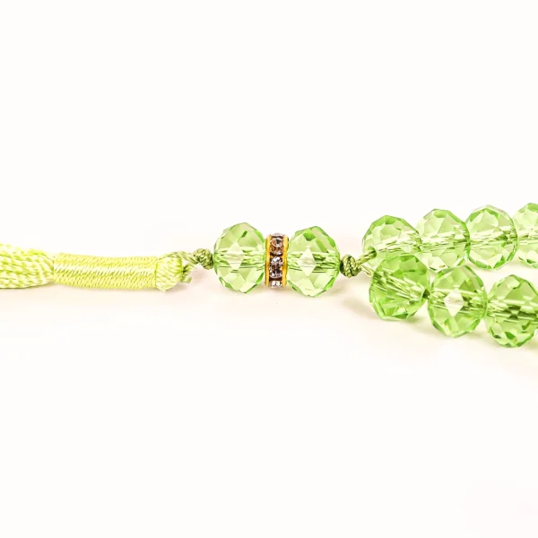 تسبیح کریستال 33 عددی سایز 10 رنگ سبز کد 0375