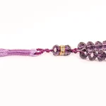 تسبیح کریستال 33 عددی سایز 8 رنگ بنفش کد 0373