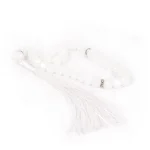 تسبیح کریستال 33 عددی سایز 8 رنگ سفید کد 0370