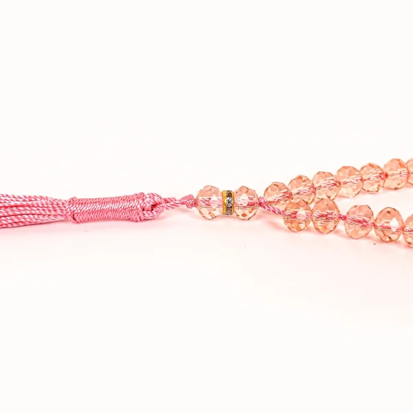 تسبیح کریستال 33 عددی سایز 8 رنگ صورتی کد 0369