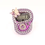 صلوات شمار انگشتی نگینی رنگ بنفش کد 0407