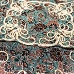 جانماز طاووسی با گلدوزی طلایی 24*24 کد 0367