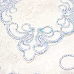 جانماز شکوه دوتیکه نگین دار سایزکوچک رنگ آبی 24*24 کد 0359