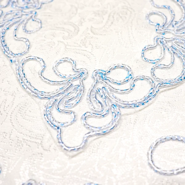 جانماز شکوه دوتیکه نگین دار سایزکوچک رنگ آبی 24*24 کد 0359