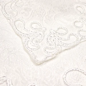 جانماز شکوه دوتیکه نگین دار سایز کوچک رنگ سفید 24*24 کد 0355