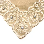 جانماز مخمل دوتیکه نگین دار سایز بزرگ رنگ پسته ای 36*36 کد 0347