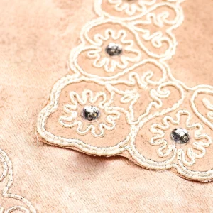 جانماز مخمل دوتیکه نگین دار سایز بزرگ رنگ گلبهی 36*36 کد 0348