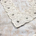 جانماز مخمل دوتیکه نگین دار سایز بزرگ طرح پتینه 36*36 کد 0350