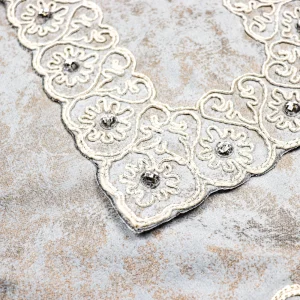 جانماز مخمل دوتیکه نگین دار سایز بزرگ طرح پتینه 36*36 کد 0350