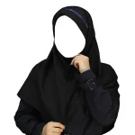 مقنعه تل دار 100 بروجرد مشکی تل سورمه ای کد 2932