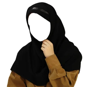 مقنعه تل دار 100 کرپ ایرانی مشکی تل مشکی نقره ای کد 2901