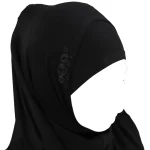 مقنعه دو تکه گل دوزی بچه گانه ویسکوز مشکی گلدوزی مشکی کد 2203