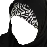 هدشال گرد سوزن دوزی ژورژت مشکی سوزن دوزی مشکی کد 4024