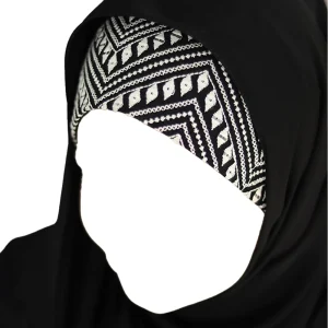 هدشال گرد سوزن دوزی ژورژت مشکی سوزن دوزی مشکی کد 4024