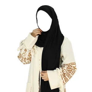 شال کویتی کشی رنگ مشکی کد 3304