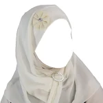 مقنعه سوگند با سگک رنگ سفید کد 3010