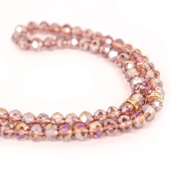 تسبیح کریستال 101 عددی سایز 6 رنگ یاسی کد 0385