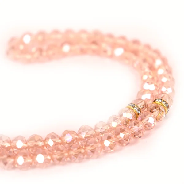 تسبیح کریستال 101 عددی سایز 6 رنگ صورتی تیره کد 0384