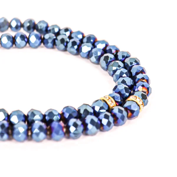 تسبیح کریستال 101 عددی سایز 6 رنگ سورمه ای کد 0383