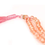 تسبیح کریستال 101 عددی سایز 6 رنگ صورتی روشن کد 0381