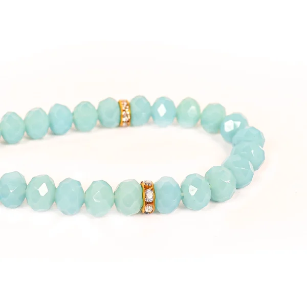 تسبیح کریستال 33 عددی سایز 8 رنگ فیروزه ای کد 0372