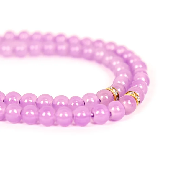 تسبیح 101 عددی دانه طرح سنگی رنگ یاسی کد 0402