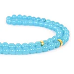 تسبیح 101 عددی دانه طرح سنگی رنگ فیروزه ای کد 0400