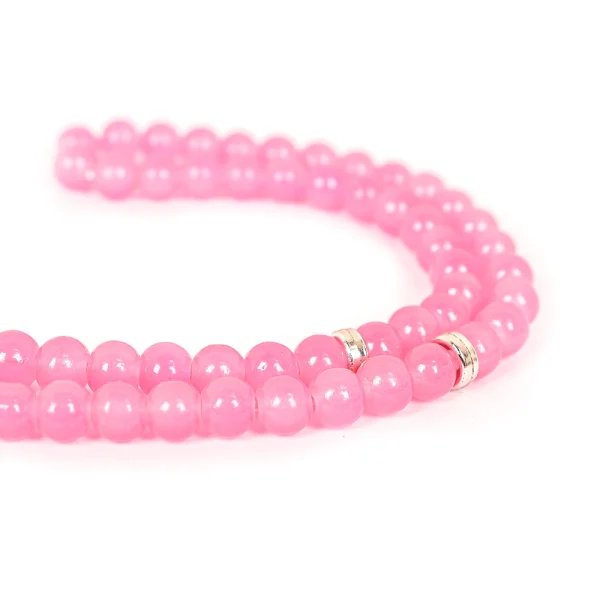 تسبیح 101 عددی دانه طرح سنگی رنگ صورتی کد 0397