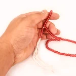 تسبیح 101 عددی دانه گرد پلاستیکی رنگ قرمز کد 0395