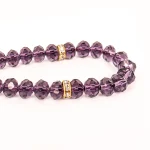 تسبیح کریستال 33 عددی سایز 8 رنگ بنفش کد 0373