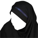 مقنعه تل دار 100 بروجرد مشکی تل سورمه ای کد 2932