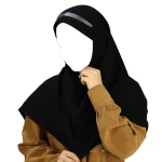 مقنعه تل دار 100 کرپ ایرانی مشکی تل مشکی کد 2901