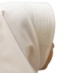 مقنعه ابر دوزی 75 تترون رنگ سفید کد 1525